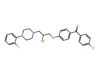 1-[4-(4-Chlorobenzoyl)phenoxy]-3-[4-(2-fluorophenyl)piperazin-1-yl]propan-2-ol structure