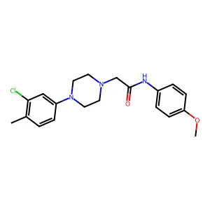 2-(4-(3-chloro-4-methylphenyl)piperazin-1-yl)-N-(4-methoxyphenyl)acetamide structure