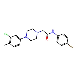 N-(4-bromophenyl)-2-[4-(3-chloro-4-methylphenyl)piperazin-1-yl]acetamide structure