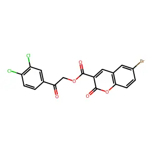 2-(3,4-dichlorophenyl)-2-oxoethyl 6-bromo-2-oxo-2H-chromene-3-carboxylate structure