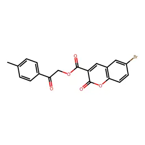2-(4-methylphenyl)-2-oxoethyl 6-bromo-2-oxo-2H-chromene-3-carboxylate structure