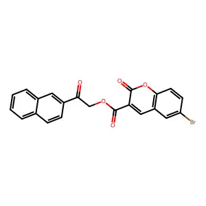 2-(2-Naphthyl)-2-oxoethyl 6-bromo-2-oxochromene-3-carboxylate structure
