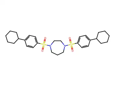 1,4-Bis(4-cyclohexylbenzenesulfonyl)-1,4-diazepane structure