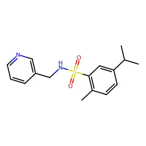 5-isopropyl-2-methyl-N-(3-pyridinylmethyl)benzenesulfonamide structure