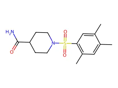 1-(2,4,5-Trimethyl-benzenesulfonyl)-piperidine-4-carboxylic acid amide structure
