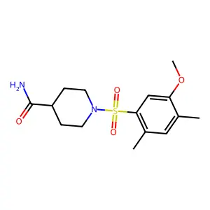 1-[(5-Methoxy-2,4-dimethylphenyl)sulfonyl]-4-piperidinecarboxamide structure