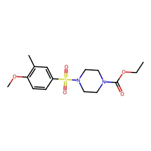 4-(4-Methoxy-3-methyl-benzenesulfonyl)-piperazine-1-carboxylic acid ethyl ester structure