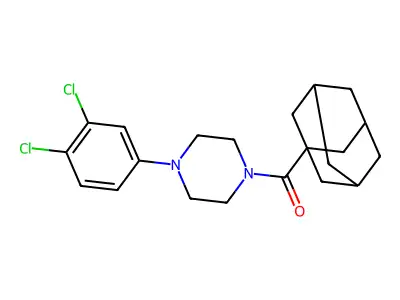Adamantanyl 4-(3,4-dichlorophenyl)piperazinyl ketone structure
