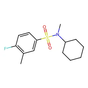 N-cyclohexyl-4-fluoro-N,3-dimethylbenzenesulfonamide structure