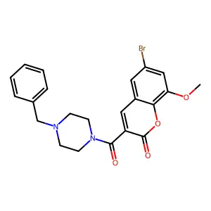 3-(4-Benzylpiperazine-1-carbonyl)-6-bromo-8-methoxychromen-2-one structure