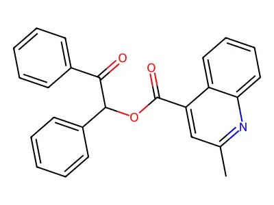 2-Oxo-1,2-diphenylethyl 2-methylquinoline-4-carboxylate structure