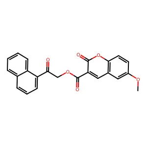 2-(naphthalen-1-yl)-2-oxoethyl 6-methoxy-2-oxo-2H-chromene-3-carboxylate structure