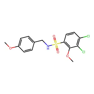 3,4-dichloro-2-methoxy-N-(4-methoxybenzyl)benzenesulfonamide structure