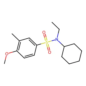 N-cyclohexyl-N-ethyl-4-methoxy-3-methylbenzenesulfonamide structure