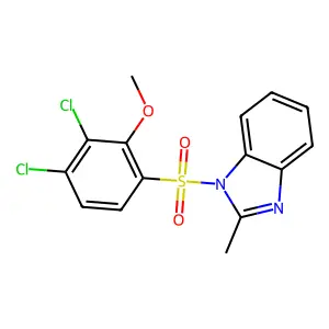 1-((3,4-dichloro-2-methoxyphenyl)sulfonyl)-2-methyl-1H-benzo[d]imidazole structure