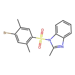 1-[(4-bromo-2,5-dimethylphenyl)sulfonyl]-2-methyl-1H-benzimidazole structure