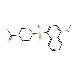 1-[(4-Methoxy-1-naphthyl)sulfonyl]-4-piperidinecarboxamide structure