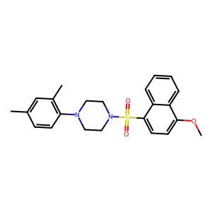 4-(2,4-Dimethylphenyl)-1-[(4-methoxynaphthyl)sulfonyl]piperazine structure