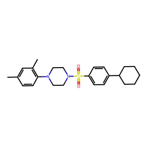 1-((4-Cyclohexylphenyl)sulfonyl)-4-(2,4-dimethylphenyl)piperazine structure