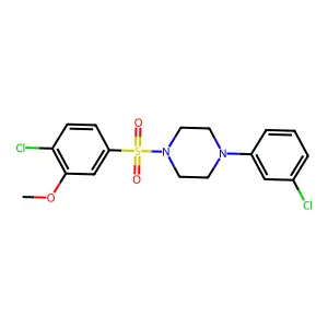 1-[(4-Chloro-3-methoxyphenyl)sulfonyl]-4-(3-chlorophenyl)piperazine structure