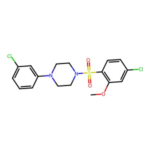 1-[(4-Chloro-2-methoxyphenyl)sulfonyl]-4-(3-chlorophenyl)piperazine structure