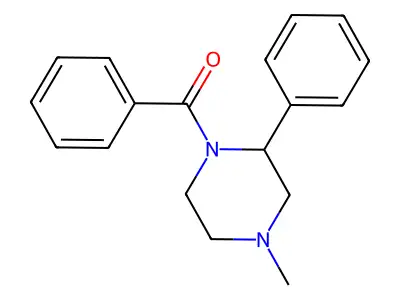 1-Benzoyl-4-methyl-2-phenylpiperazine structure