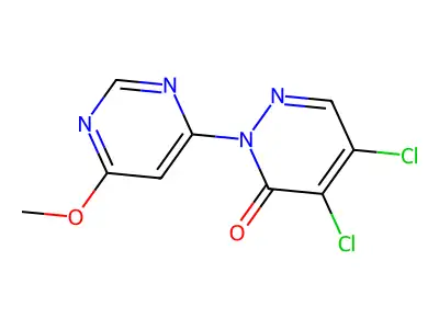 4,5-dichloro-2-(6-methoxy-4-pyrimidinyl)-3(2H)-pyridazinone structure