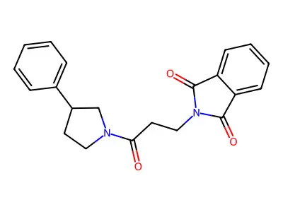 2-[3-Oxo-3-(3-phenylpyrrolidin-1-yl)propyl]isoindole-1,3-dione structure