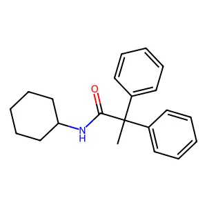 N-cyclohexyl-2,2-diphenylpropanamide structure