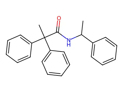 2,2-diphenyl-N-(1-phenylethyl)propanamide structure