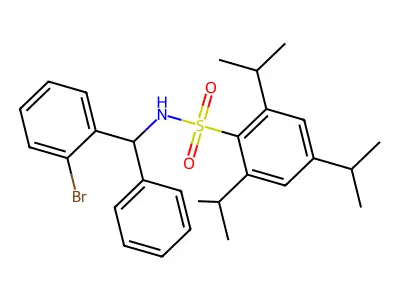 N-[(2-bromophenyl)-phenylmethyl]-2,4,6-tri(propan-2-yl)benzenesulfonamide structure