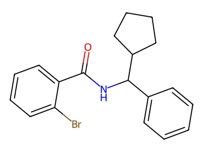 2-bromo-N-[cyclopentyl(phenyl)methyl]benzamide structure