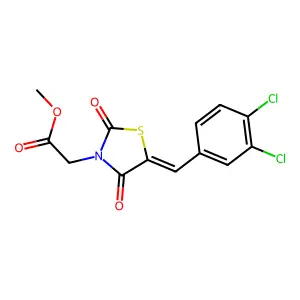 methyl [(5E)-5-(3,4-dichlorobenzylidene)-2,4-dioxo-1,3-thiazolidin-3-yl]acetate structure