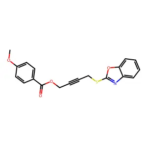 4-(1,3-Benzoxazol-2-ylsulfanyl)but-2-ynyl 4-methoxybenzoate structure