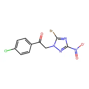 2-(5-bromo-3-nitro-1H-1,2,4-triazol-1-yl)-1-(4-chlorophenyl)ethanone structure