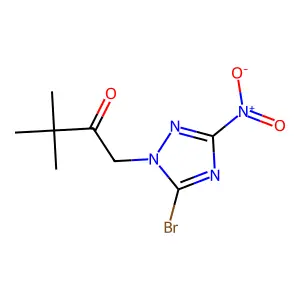 1-(5-bromo-3-nitro-1H-1,2,4-triazol-1-yl)-3,3-dimethylbutan-2-one structure
