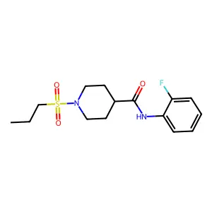 N-(2-fluorophenyl)-1-propylsulfonylpiperidine-4-carboxamide structure