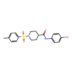 N-(4-hydroxyphenyl)-1-(4-methylphenyl)sulfonylpiperidine-4-carboxamide structure