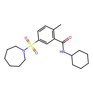 5-(azepan-1-ylsulfonyl)-N-cyclohexyl-2-methylbenzamide structure