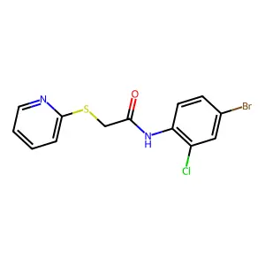 N-(4-bromo-2-chlorophenyl)-2-(pyridin-2-ylsulfanyl)acetamide structure