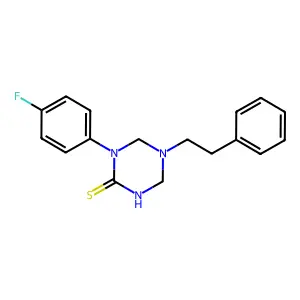 1-(4-Fluorophenyl)-5-(2-phenylethyl)-1,3,5-triazinane-2-thione structure