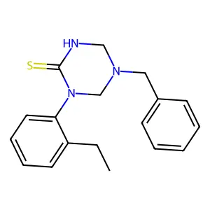 5-Benzyl-1-(2-ethylphenyl)-1,3,5-triazinane-2-thione structure