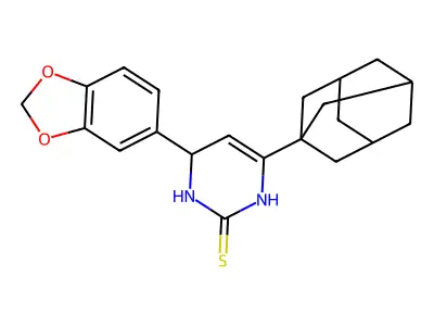 6-(1-adamantyl)-4-(1,3-benzodioxol-5-yl)-3,4-dihydro-2(1H)-pyrimidinethione structure