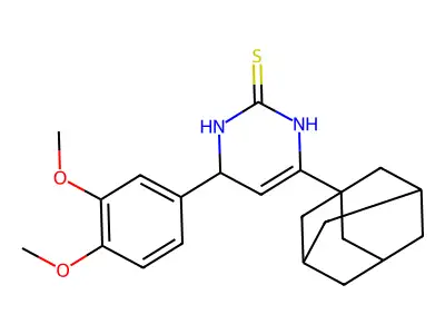 6-(1-adamantyl)-4-(3,4-dimethoxyphenyl)-3,4-dihydro-2(1H)-pyrimidinethione structure