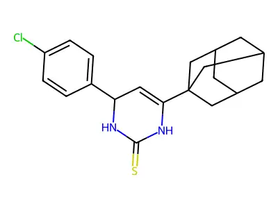 6-(1-adamantyl)-4-(4-chlorophenyl)-3,4-dihydro-1H-pyrimidine-2-thione structure