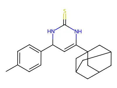 6-(1-adamantyl)-4-(4-methylphenyl)-3,4-dihydro-1H-pyrimidine-2-thione structure