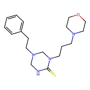 1-(3-Morpholin-4-ylpropyl)-5-(2-phenylethyl)-1,3,5-triazinane-2-thione structure