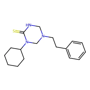 1-Cyclohexyl-5-(2-phenylethyl)-1,3,5-triazinane-2-thione structure