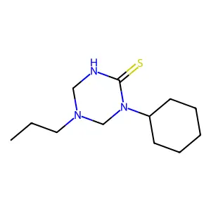 1-Cyclohexyl-5-propyl-1,3,5-triazinane-2-thione structure