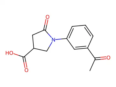 1-(3-Acetylphenyl)-5-oxopyrrolidine-3-carboxylic acid structure